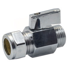 Кран шаровый Comisa d15x1/2" НР мини хромированный