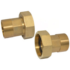 Штуцер для лічильника латунний Pattaroni 1 1/2"x2" ЗВ (пара)