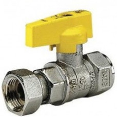 Кран газовый шаровый прямой Bianchi 1/2"Вх1/2"В с накидной гайкой