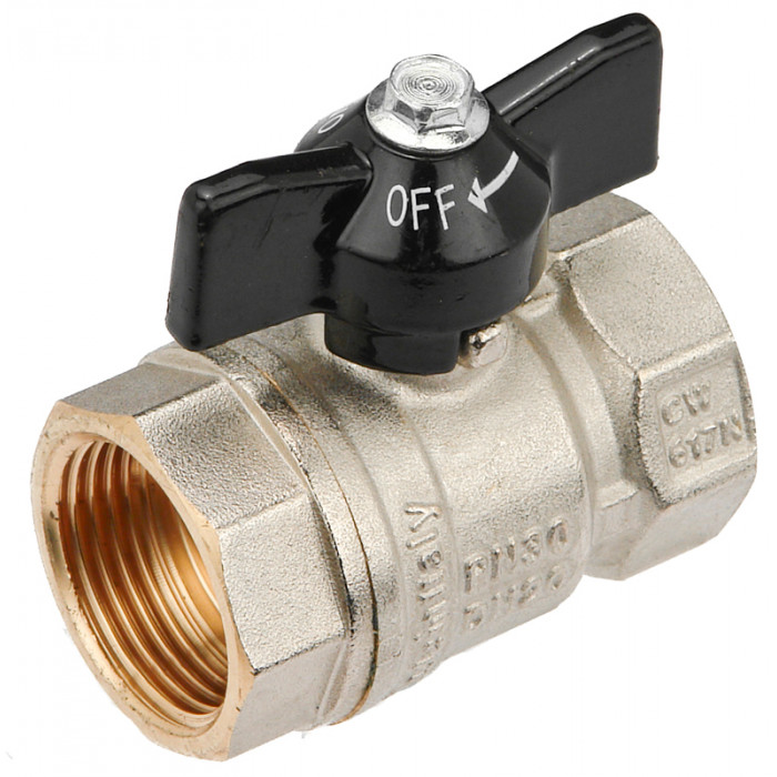 Кран кульовий General Fittings ВВ 1/2" ручка "метелик"