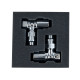 Комплект радаторних кранів Raftec 1/2" кутові хроовані