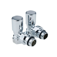 Комплект радаторних кранів Raftec 1/2" кутові хроовані
