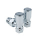 Комплект радаторних кранів Raftec 1/2" кутові хроовані