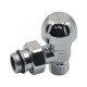 Кран радіаторний відсікаючий Tiemme 1/2" ЗЗ кутовий хромований