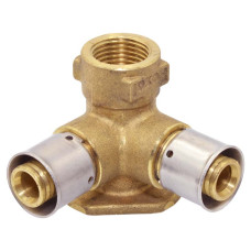 Колено настенное проходное пресс с внутренней резьбой Valsir Pexal 1/2"x16(2,25)x16(2,25)